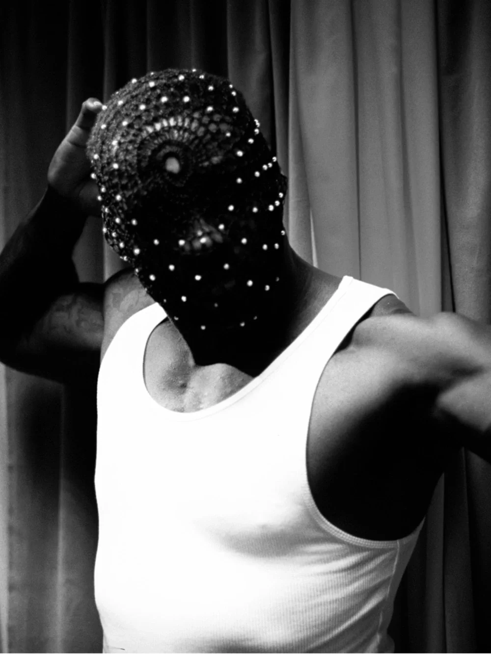 Black Studded Full-Face Mask